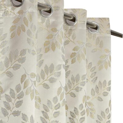 Premium Grey Tulsi Curtains: Elegant Darkening Jacquard for 9 Feet Doors