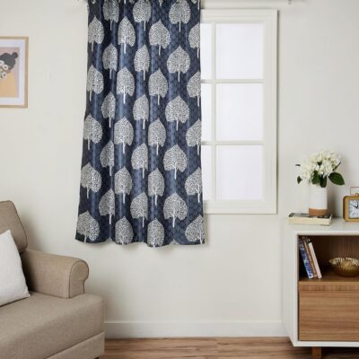 Premium Leaf Print Tab Top Curtains – Solimo Opaque, Easy Care, Set of 2