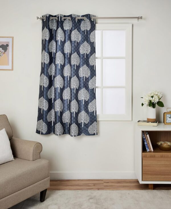 Premium Leaf Print Tab Top Curtains - Solimo Opaque, Easy Care, Set of 2