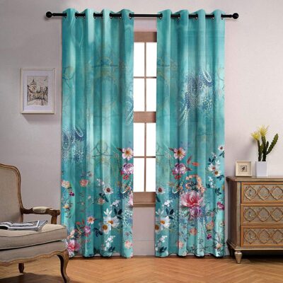 Premium Marine Green Room Darkening Curtains with Tie Backs – Set of 2