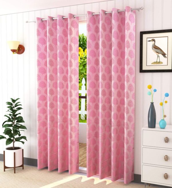 Premium Pink 5ft Window Curtains for Home Office and Living Room Decor