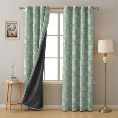 Premium Pistachio Green Blackout Curtains for Light Blocking and Privacy