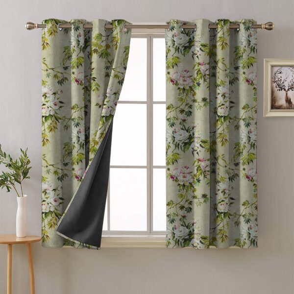 Premium Polyester Blackout Curtains with Floral Design for Light Blocking