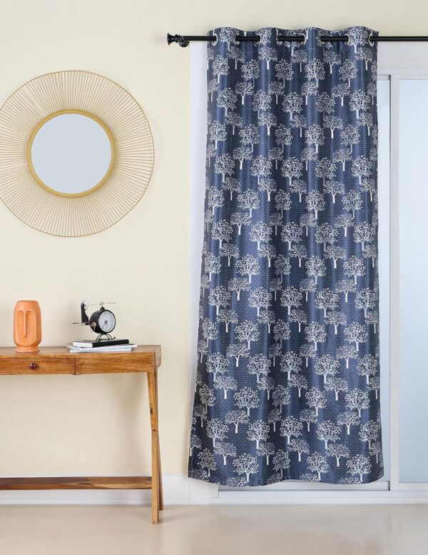 Premium Polyester Opaque Tab Top Curtains in Floral Print - Set of 2