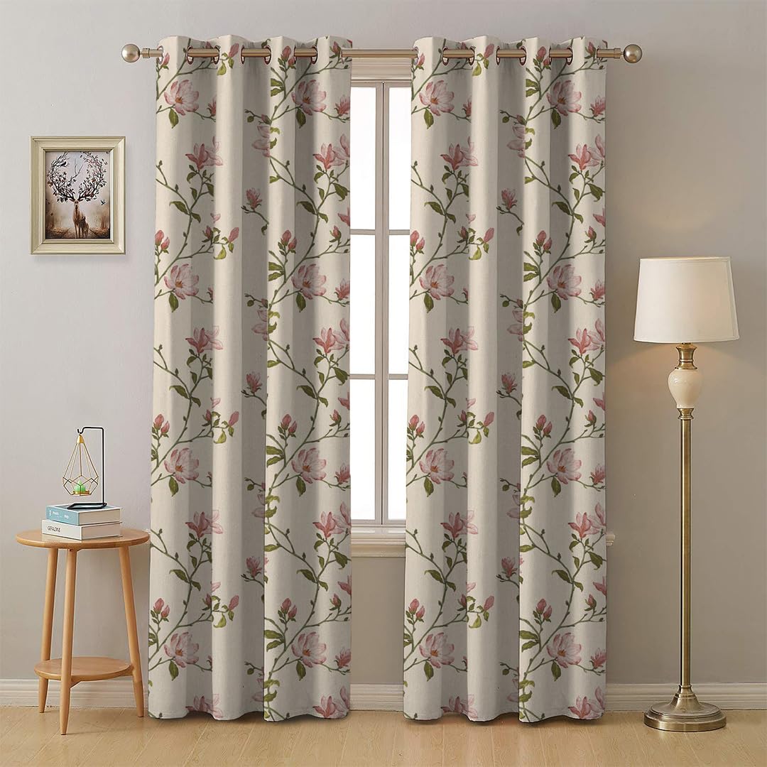 Stylish Off White and Pink Blackout Curtains: Perfect for Any Room