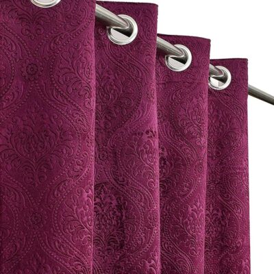 Premium Velvet Room Darkening Suede Curtains in Wine for Elegant Spaces