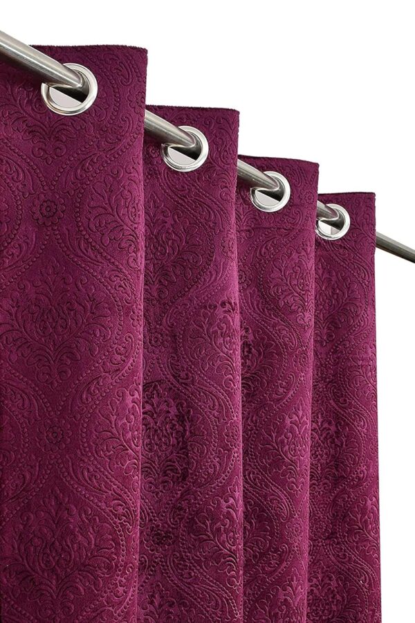 Premium Velvet Room Darkening Suede Curtains in Wine for Elegant Spaces