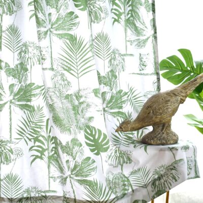 Pure Cotton Jungle Print Curtains: Room Darkening, Set of 2 (5 Feet)