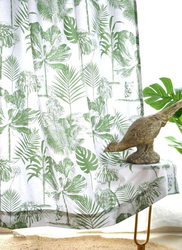 Pure Cotton Jungle Print Curtains: Room Darkening, Set of 2 (5 Feet)