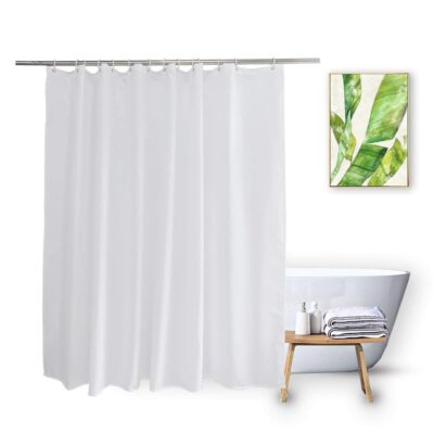 Quality Water Resistant Shower Curtain Liner – 60 Inch Solid White Design