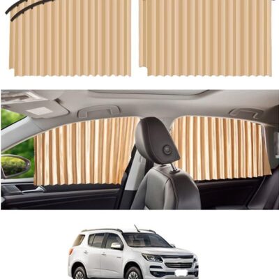 RKPSP Beige Magnetic Car Sunshade: UV Protection & Detachable Convenience