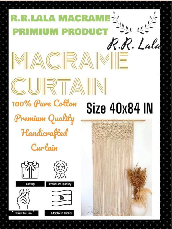 R.R.LALA Macrame Curtain: Stylish Room Divider for Your Doorway and Bedroom