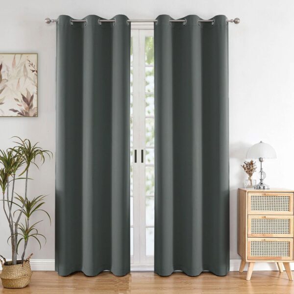 Room Darkening Blackout Curtains Set of 2 - Thermal Insulated Heavy Drapes