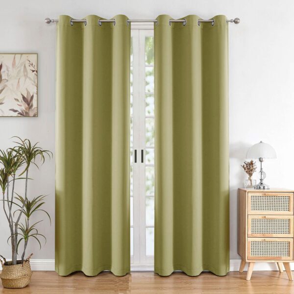 Room Darkening Blackout Curtains - Thermal Insulated, Noise Reducing, Set of 2