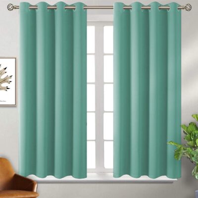 Sea Green Blackout Curtains – Room Darkening Grommet Design for Home Decor