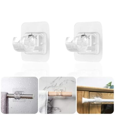 Self Adhesive Adjustable Wall Mount Clip Hook for Curtains and Towels