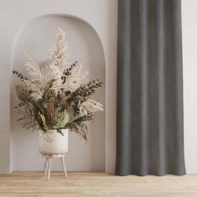 Semi Blackout Velvet Curtains in Grey | Noise Reduction & Wider Width