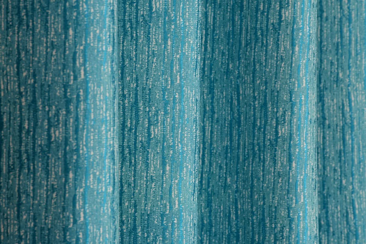 Aqua Blue Eyelet Door Curtains: Stylish Heavy-Duty Polyester for Any Room