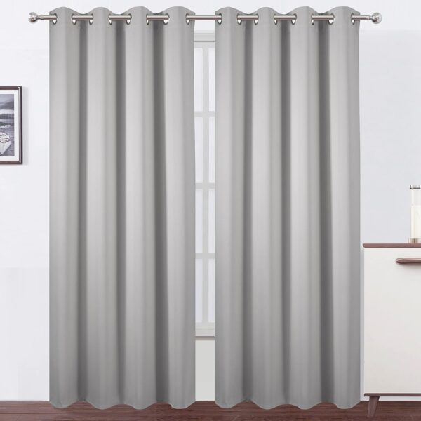 Soft Roots Blackout Curtains - Thermal Insulated Black Curtains for Bedrooms