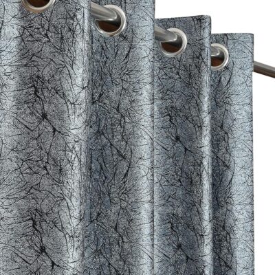 Softy Texture 6 Feet Dark Grey Polyester Blackout Curtains for Home Decor