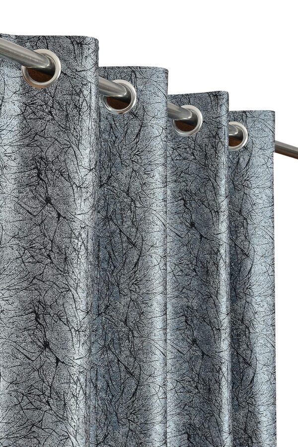 Softy Texture 6 Feet Dark Grey Polyester Blackout Curtains for Home Decor