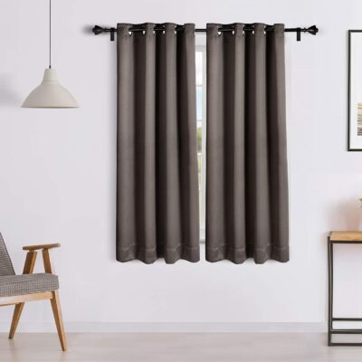 Solimo 5 Feet Brown Blackout Curtains – Room Darkening Set of 2