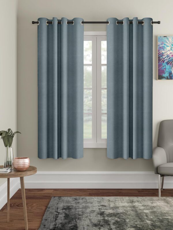 Solimo Grey Polyester Blackout Curtains - 5 Feet, Pack of 2