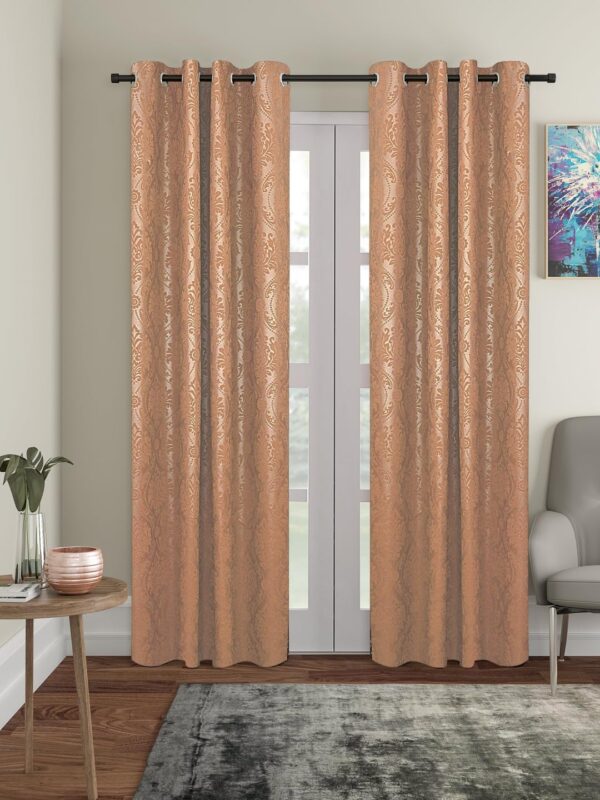 Solimo Polyester Blackout Grommet Curtains - Pack of 2, 7ft Brown