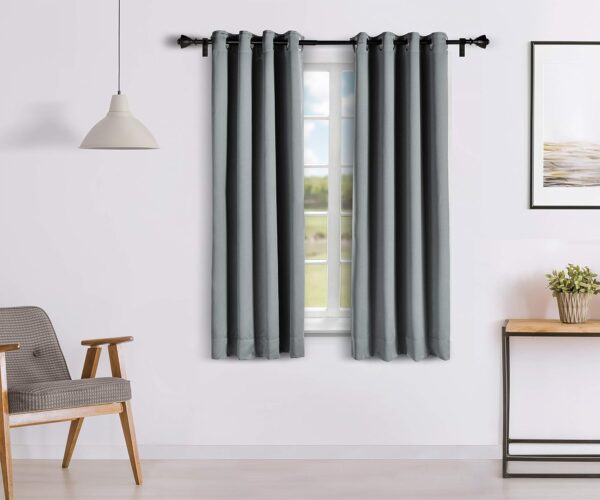 Solimo Room Darkening Blackout Curtains Set of 2 - 5 Feet Grey