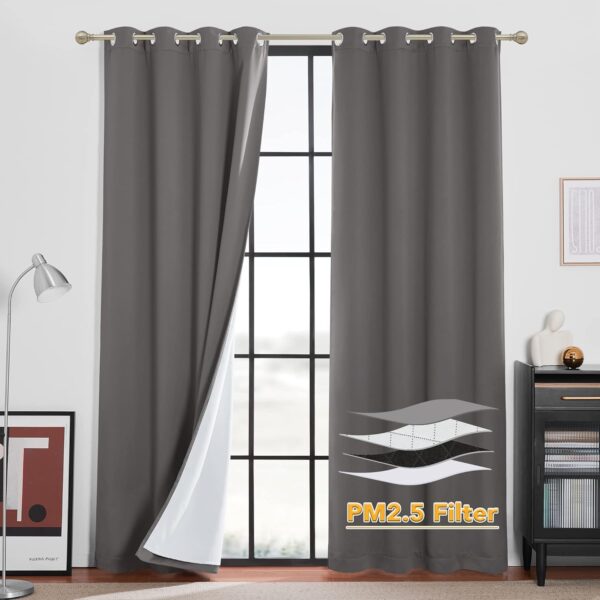 Soundproof Thermal Insulated Curtains for Total Blackout and Air Filtration