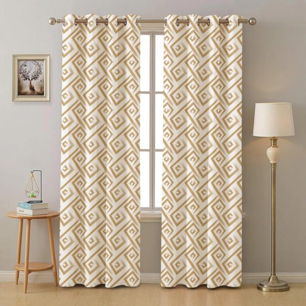 Stylish 100% Cotton Geometric Curtains for Bedroom and Door Decor