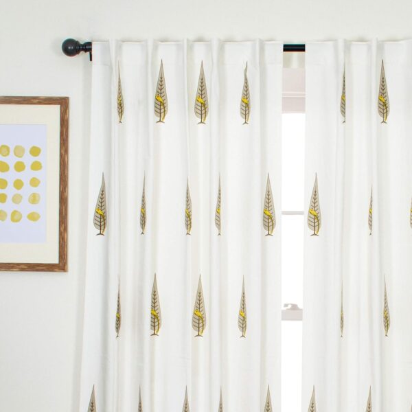 Stylish 100% Cotton Room Darkening Curtains with Ethnic Bird Print