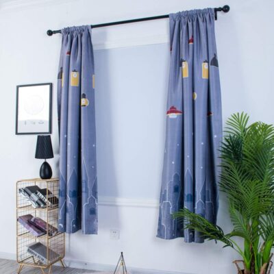 Stylish 2m Gray Drape Curtain for Living Room, Bedroom, and Office Decor