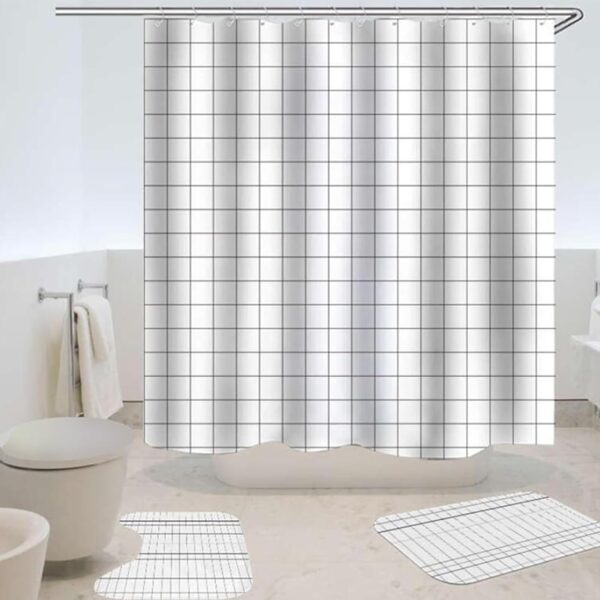 Stylish 3-Piece Shower Curtain and Non-Slip Bathroom Mat Set for Comfort