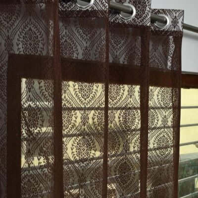 Stylish 5ft Brown Eyelet Curtains for Living Room and Bedroom Decor