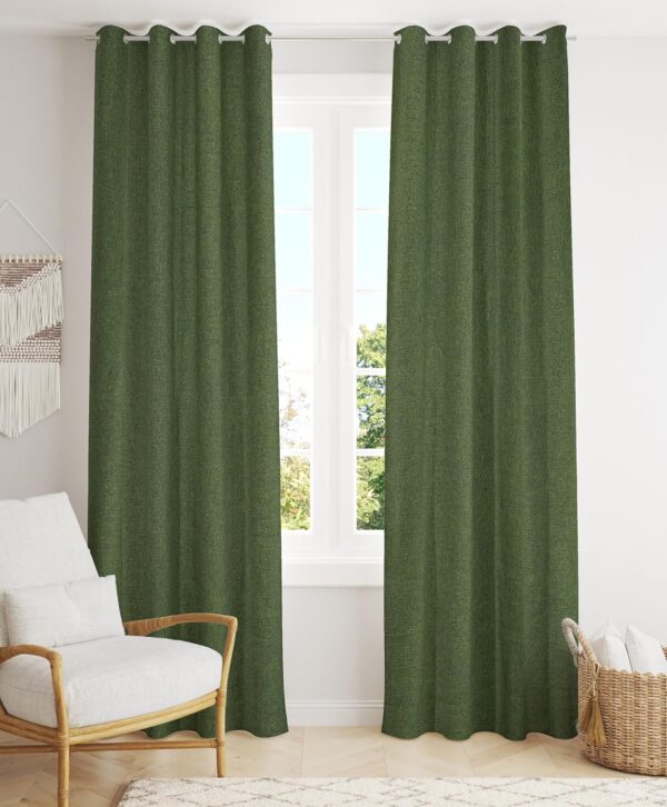 Stylish 7 Feet Jute Curtains for Doors and Windows - Hypoallergenic Green Parda