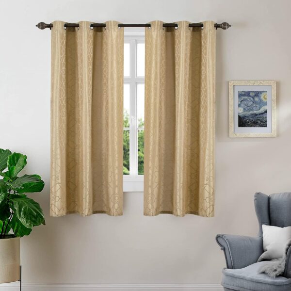 Stylish Beige Semi Blackout Curtains for Bedroom & Living Room Decor