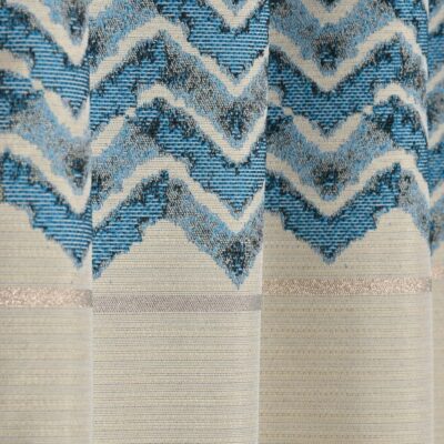 Stylish Blue Jute Curtains for Modern Living Room and Bedroom Decor