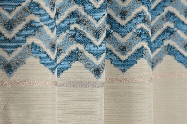 Stylish Blue Jute Curtains for Modern Living Room and Bedroom Decor