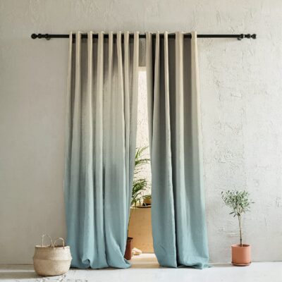 Stylish Blue Ombre Room Darkening Curtains – Set of 2, 9ft Long