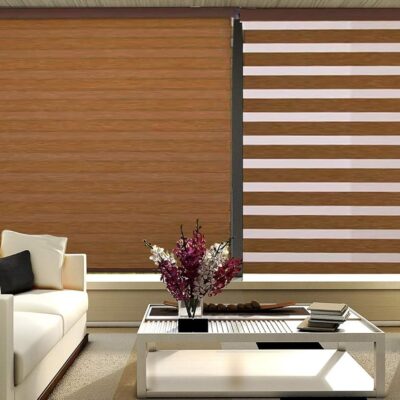 Stylish Brown Corded Zebra Blinds for Elegant Home Decor Solutions