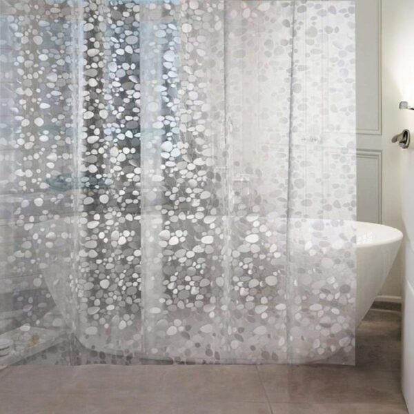 Stylish CASA-NEST PVC Shower Curtain in Stone Design - 4.5 ft x 7 ft