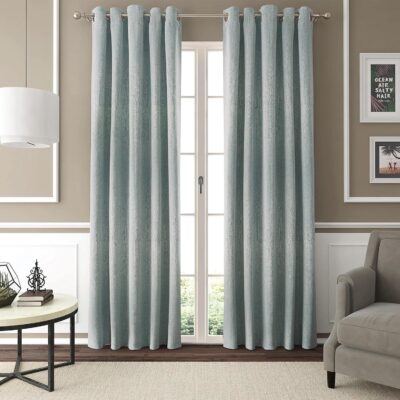 Stylish Forst Blue Grommet Curtains – Set of 2, 52 x 84 Inch