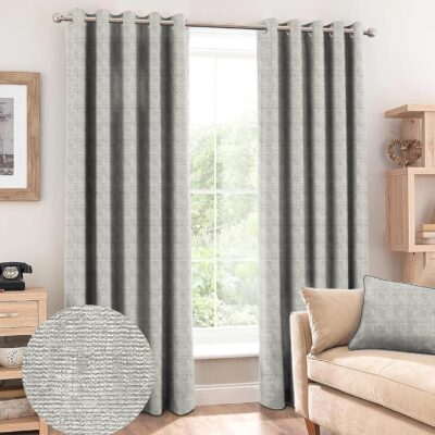 Stylish Grey Blackout Curtains with Tie Back for Bedroom and Living Room