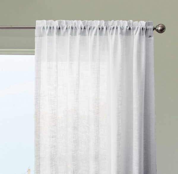 Stylish HOMEMONDE Cotton Sheer Curtains for Elegant Living Spaces - Set of 2