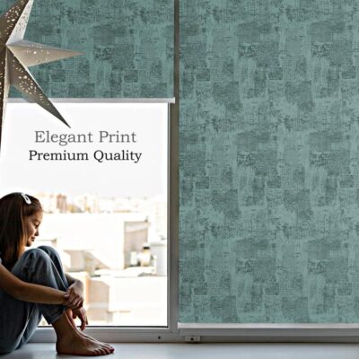 Stylish Mint Marble Print Semi-Blackout Roller Blinds for Home Office Decor