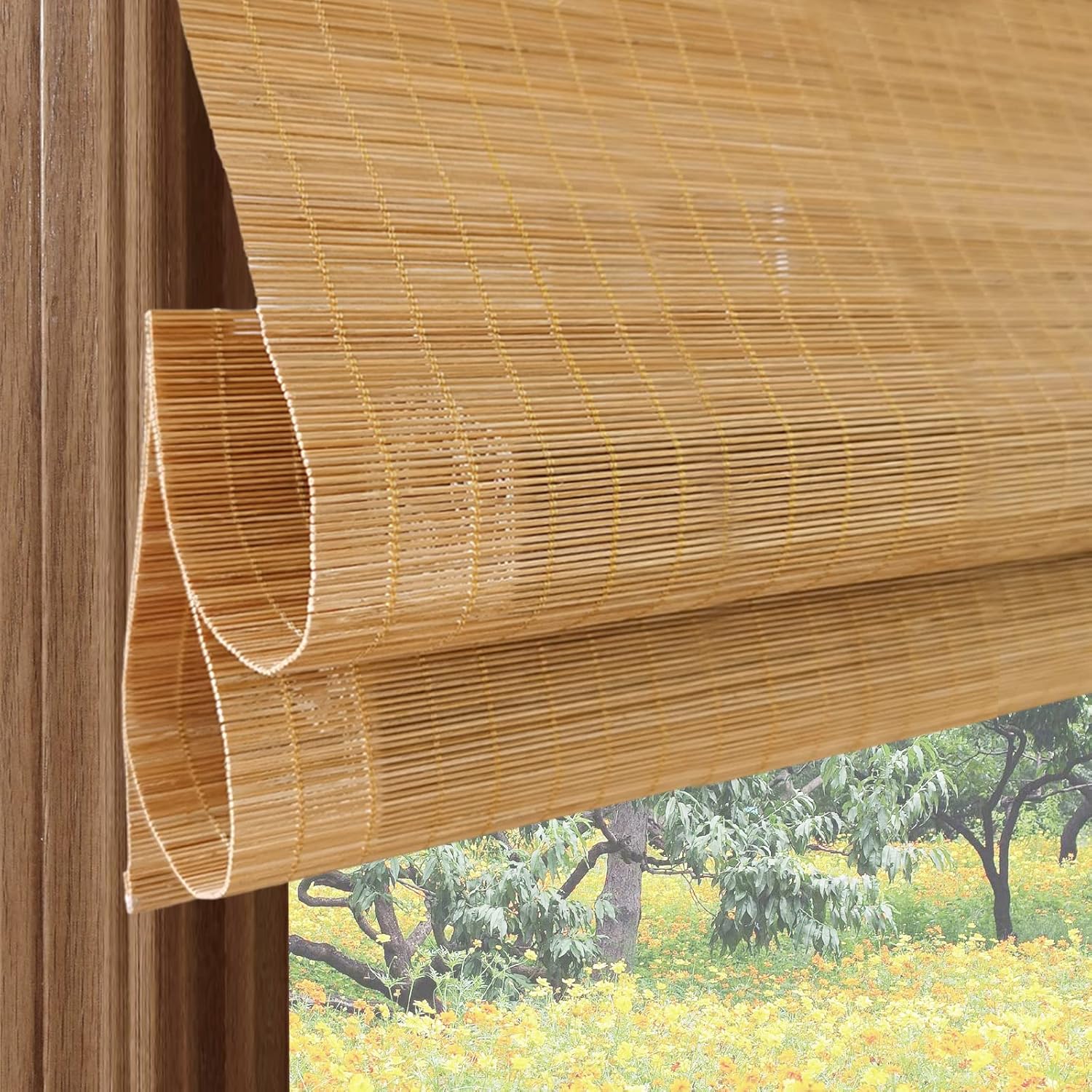 Stylish Bamboo Roller Shades for Light Filtering and Enhanced Privacy