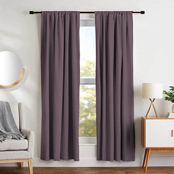 Stylish Purple Room Darkening Curtains - Thermal Insulated Blackout for Bedrooms