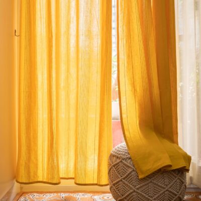 Stylish RANGBHAR Cotton Semi Sheer Curtains for Elegant Door Decor