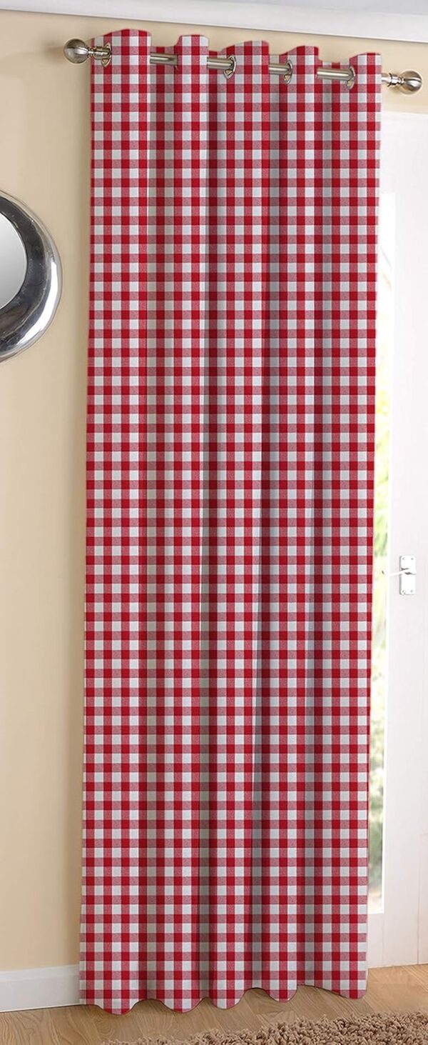 Stylish Red Gingham Check Blackout Curtains for Enhanced Room Darkening